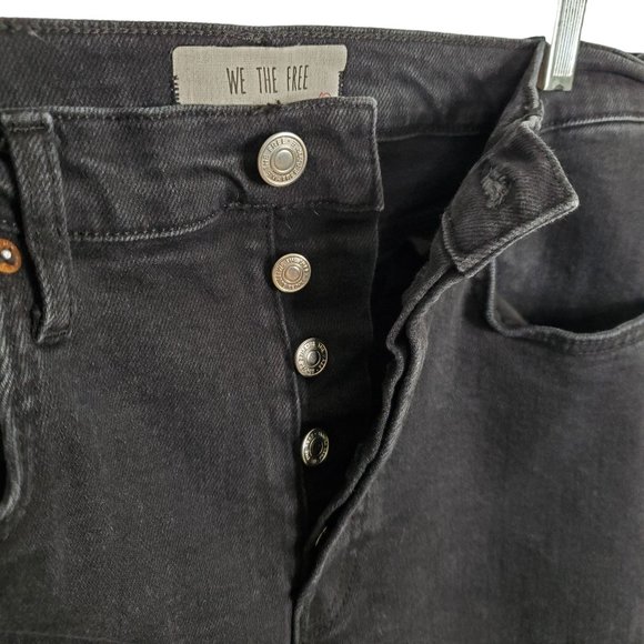 We the Free Size 31 Jeans Anthropologie Button Fly Stretch Skinny Distressed - Picture 8 of 11
